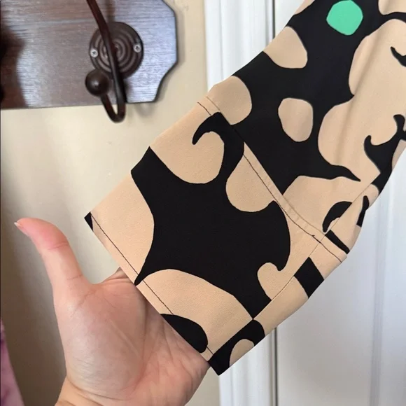 Marimekko Black & Cream Keho Pieni Maxi Dress with Green Accents 46 NEW NWT - Picture 3 of 9